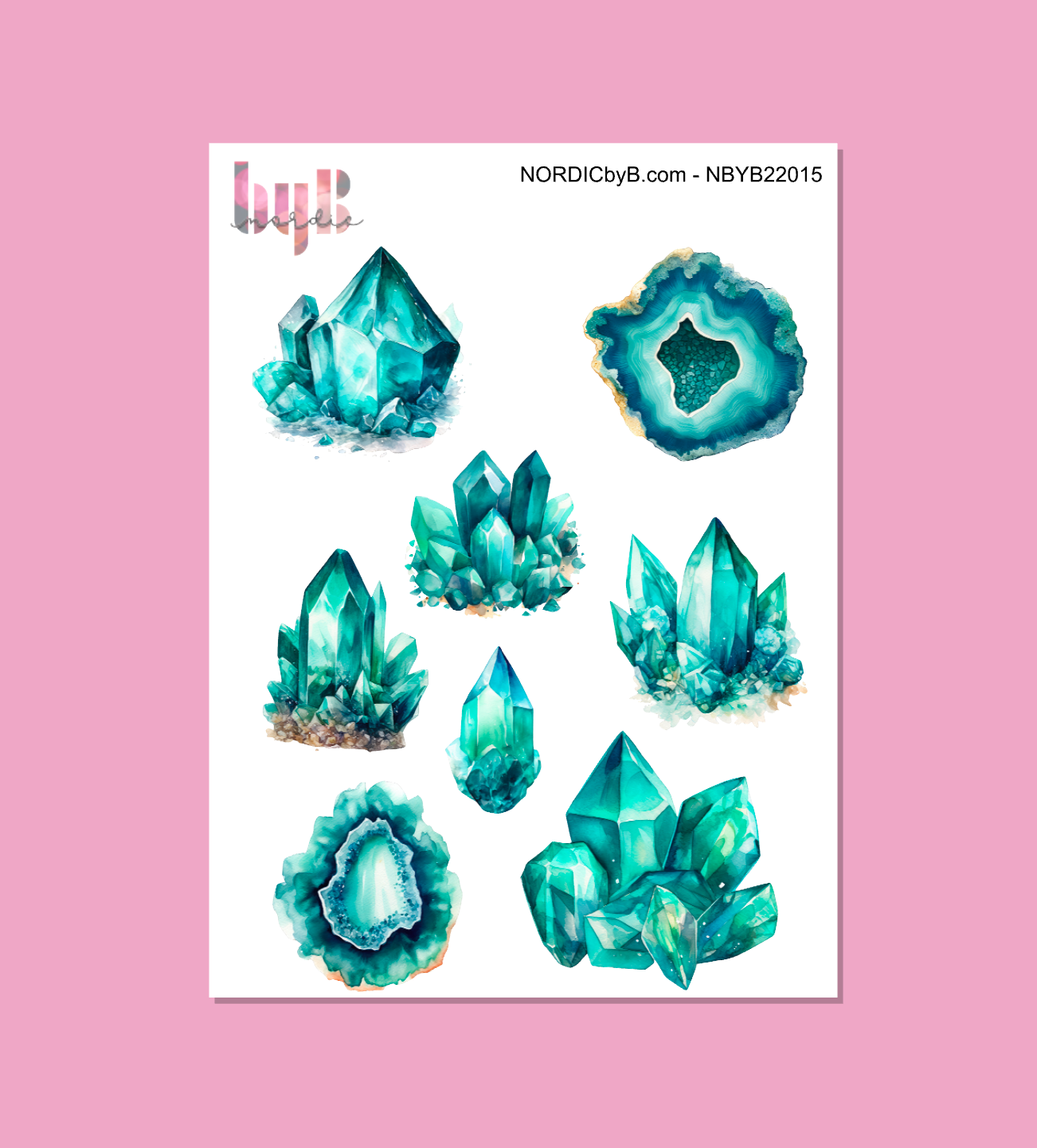 Gem Stone and Crystal Stickers - 12,5 x 17 cm - For BuJo, Decorating, Planning, Scrapbooking
