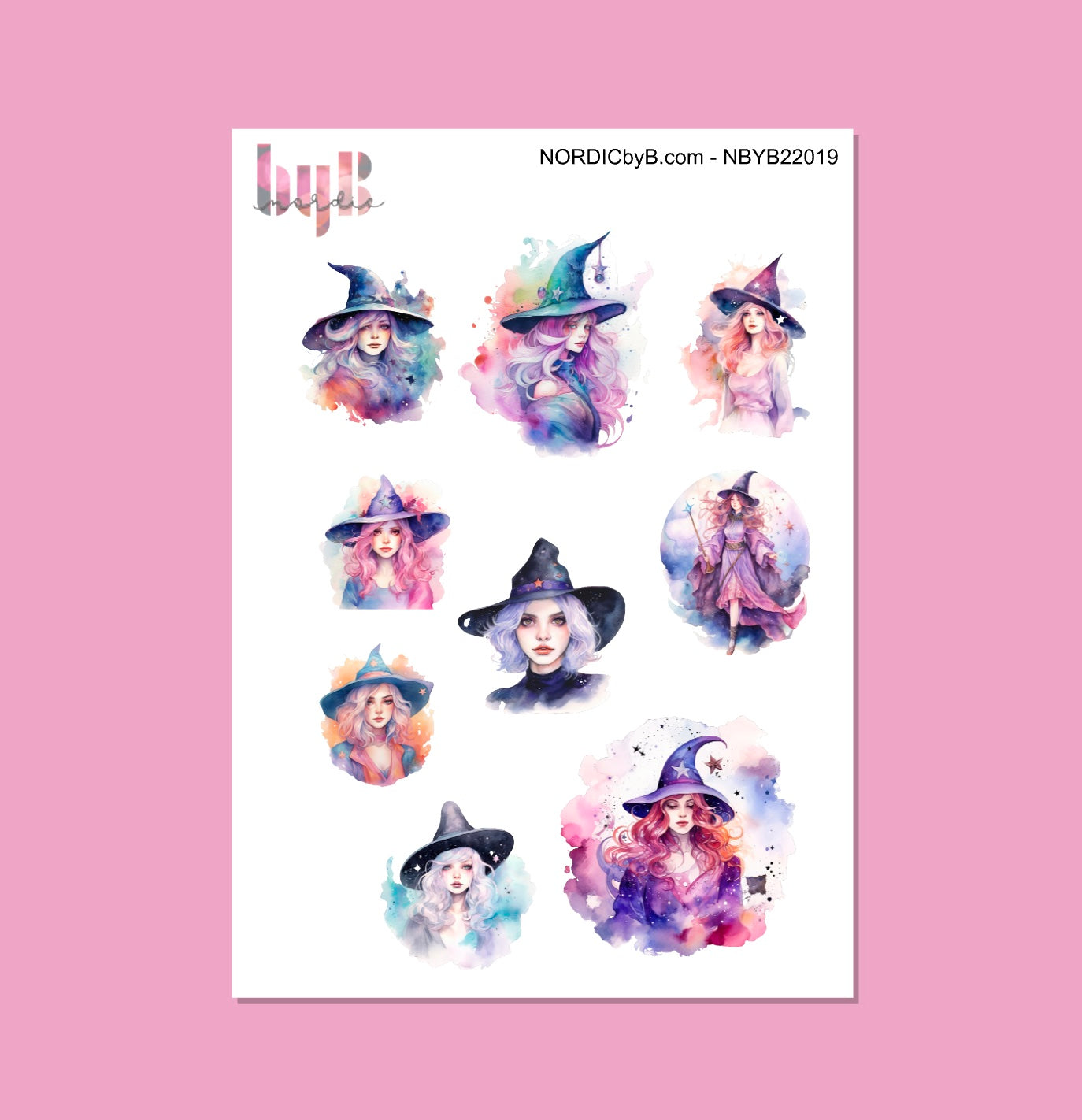 Witches Stickers - 12,5 x 17 cm - For BuJo, Decorating, Planning, Scrapbooking