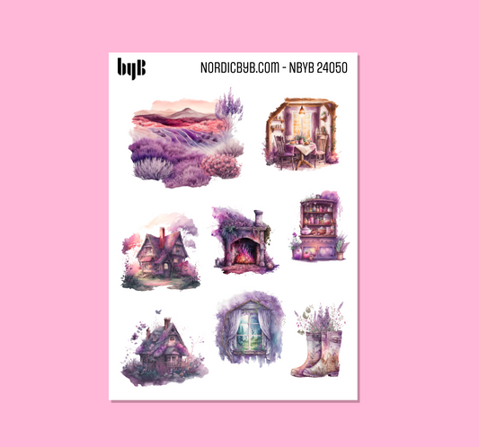 Lavendel Outdoor Scenery Sticker Sheet