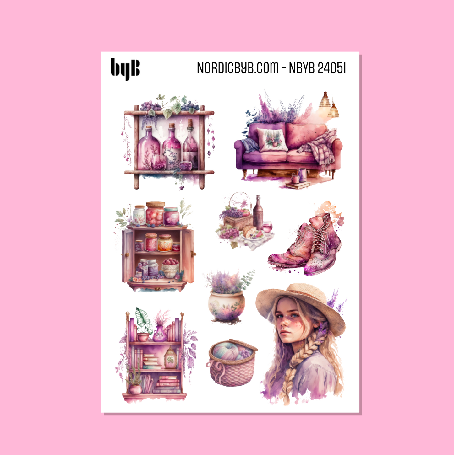 Lavendel Indoor Sticker Sheet