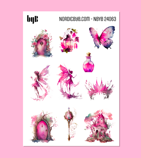 Pink Fairy Sticker Sheet
