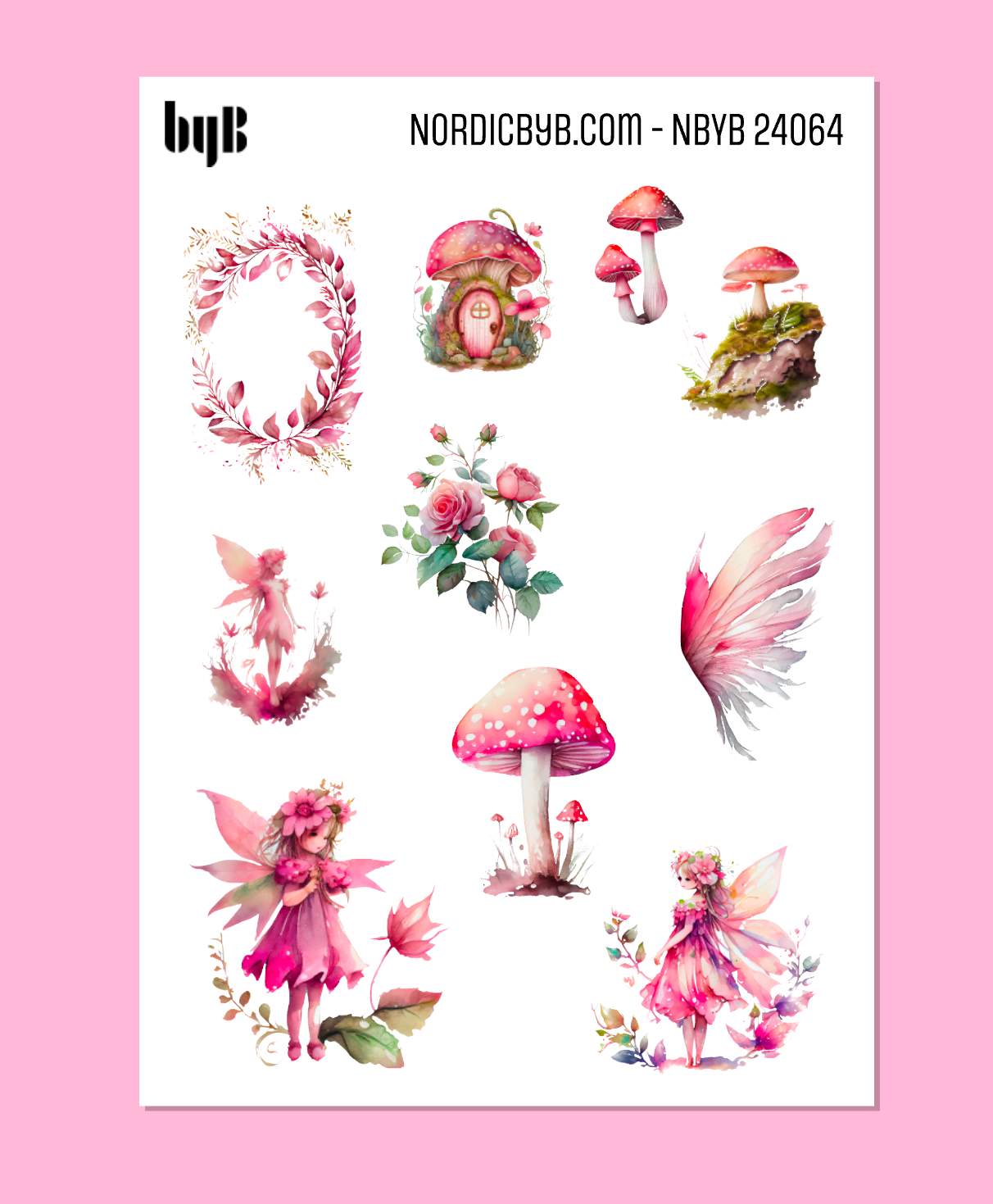 Pink Fairy Sticker Sheet