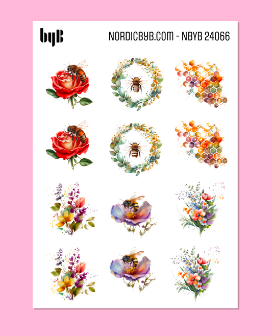 Bees and Flowers Sticker Sheet