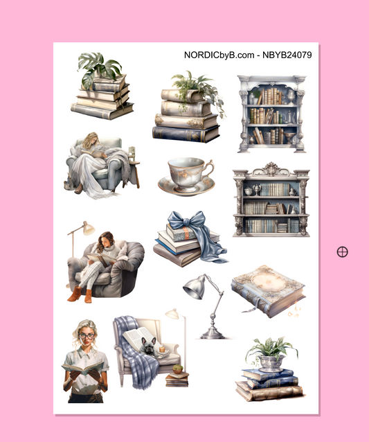 Books & Home Decor Sticker Sheet