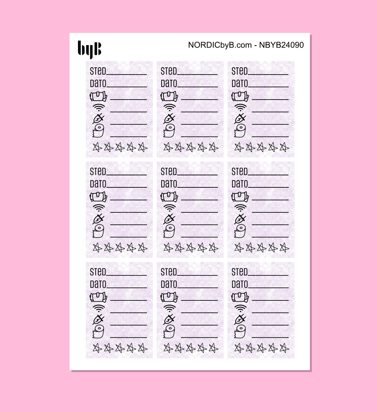 CAMPING PRICE & RATING STICKER SHEET