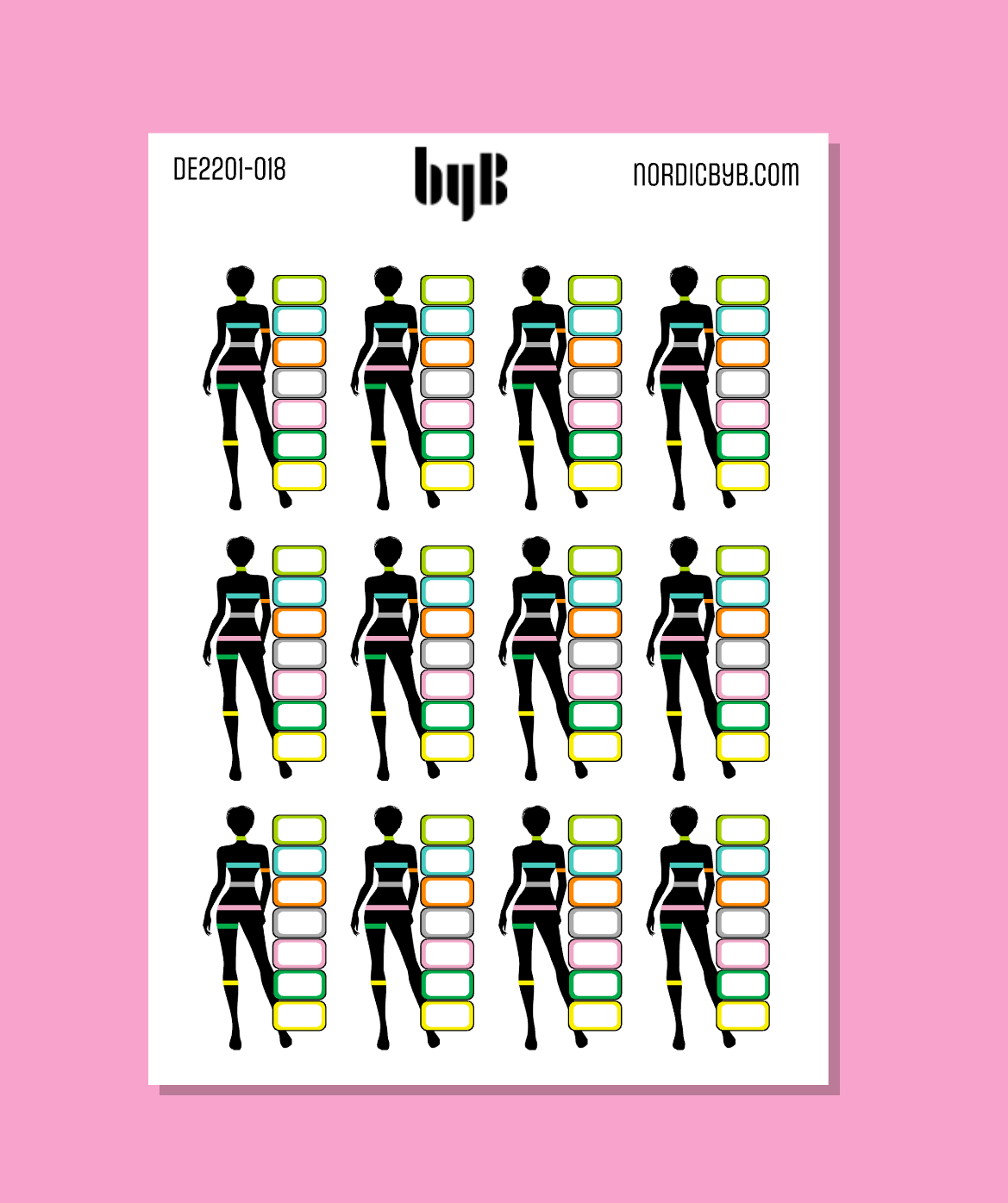 Fitness Weight Body Tracker Sticker Sheet