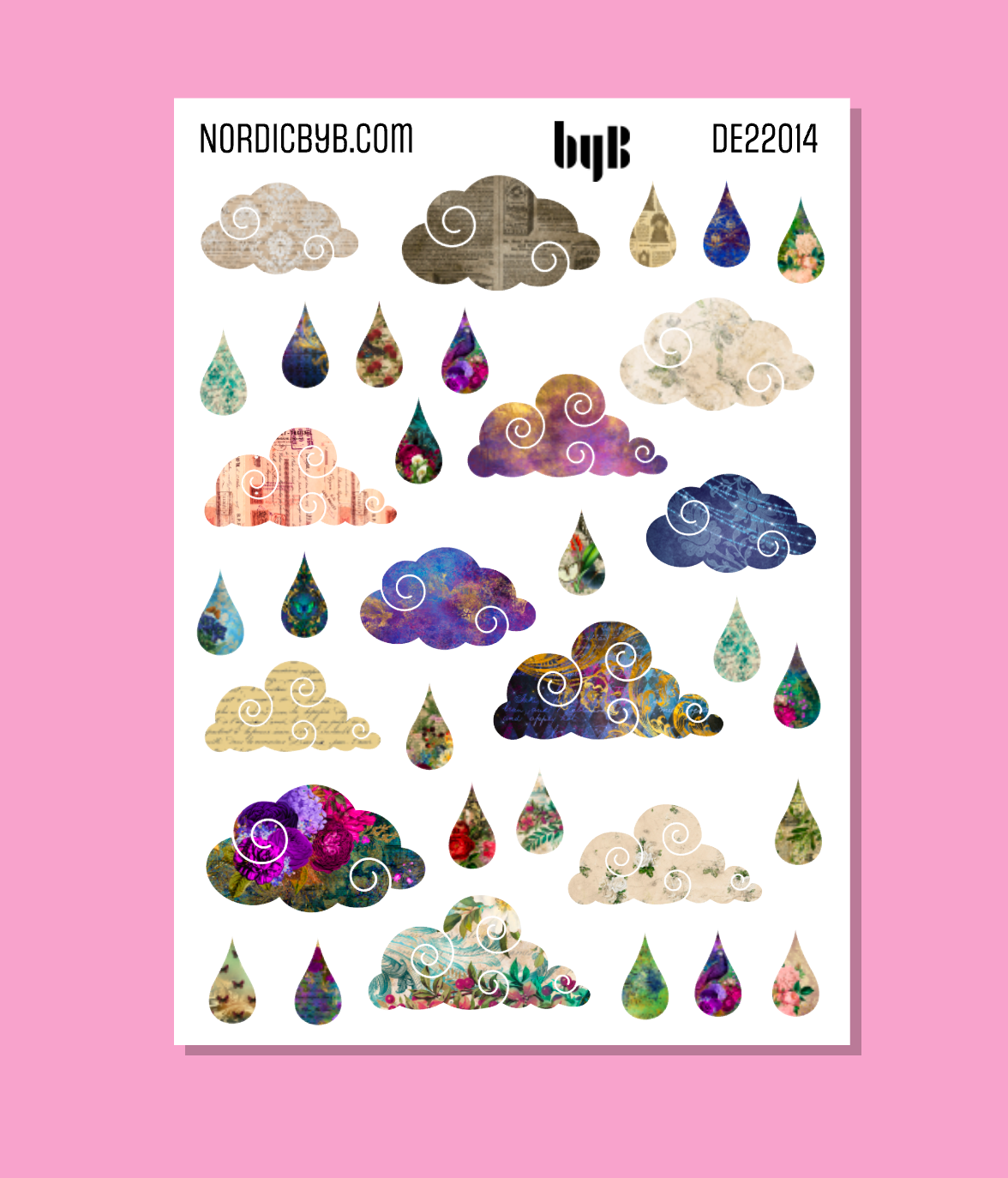 Skies Raindrops Sticker Sheet