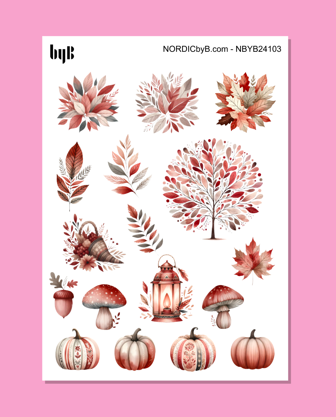 Fall Leaf & Pumpkin Sticker Sheet