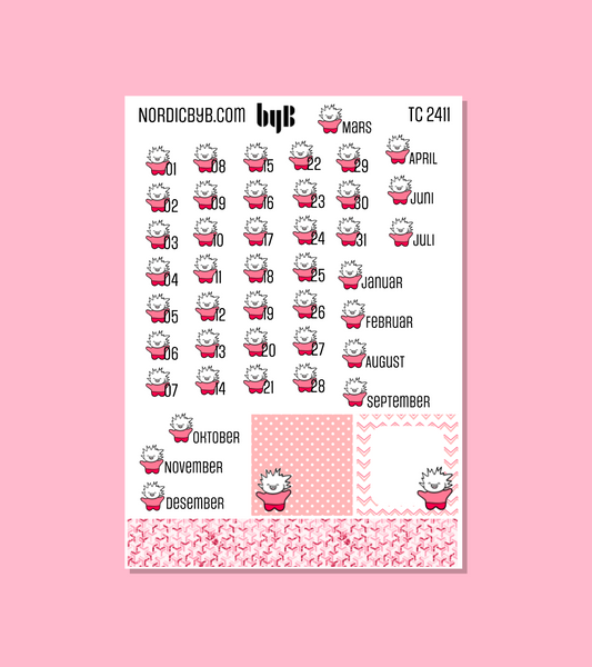 TUSSE DATES & MONTHS Mixed Sticker Sheet