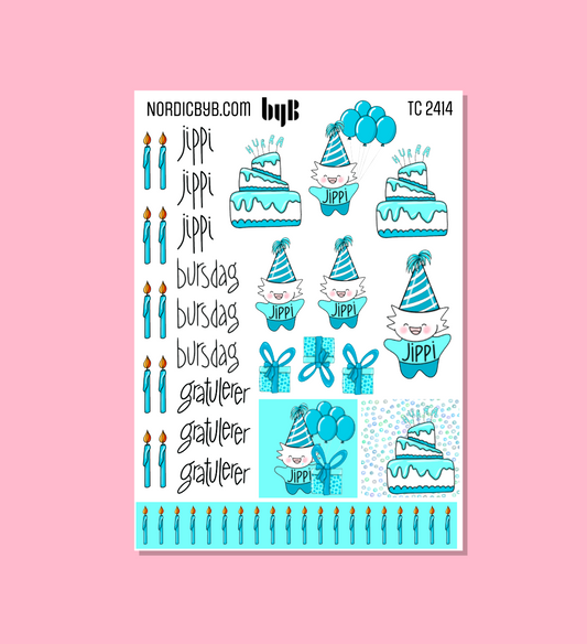 TUSSE BIRTHDAY Mixed Sticker Sheet