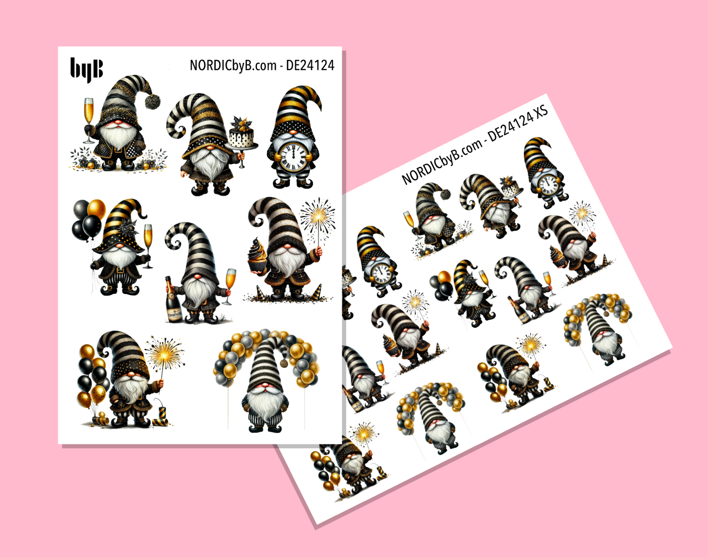 New Year Gnome Sticker Sheet - Size: NORMAL & XS