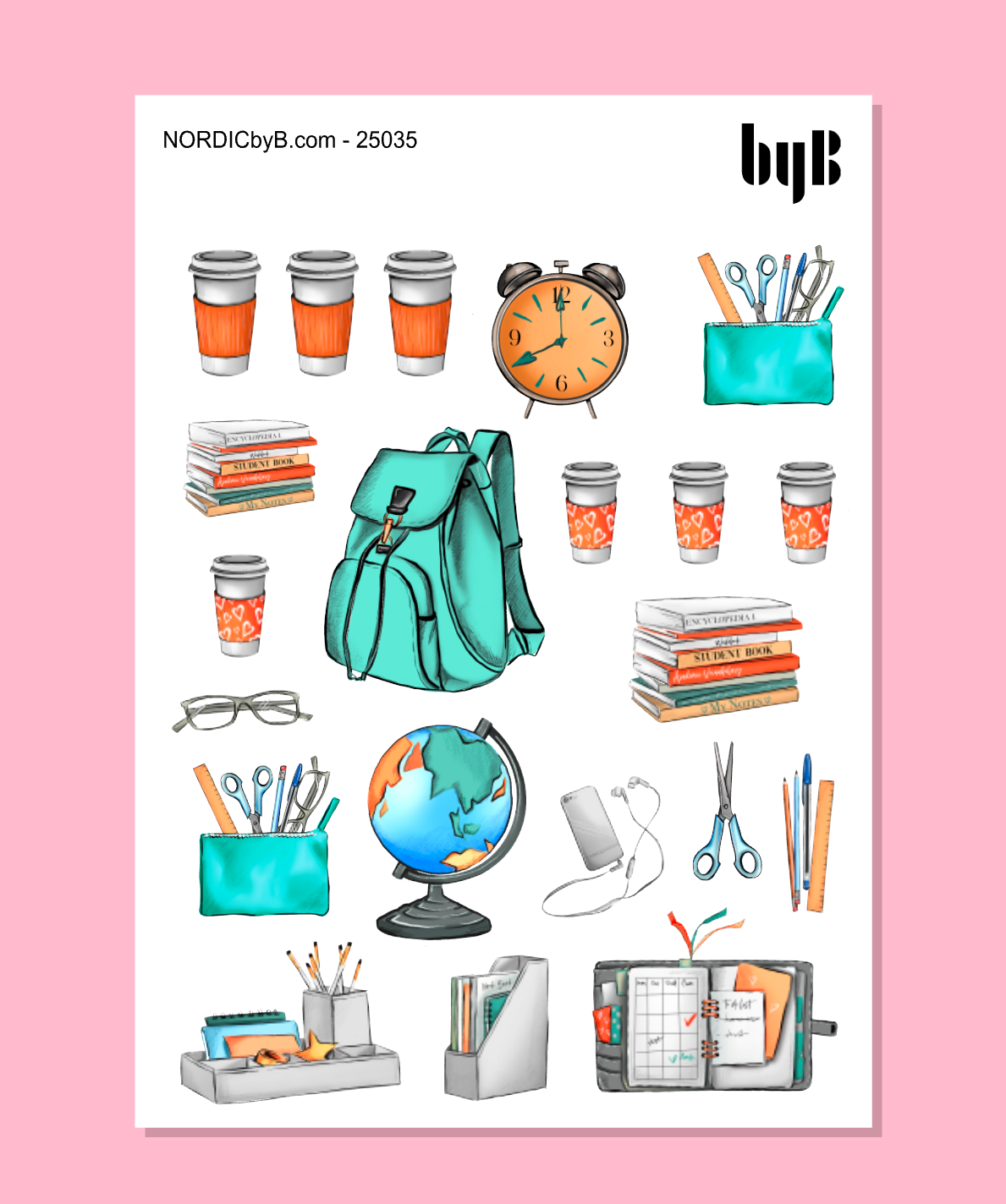 Office Study Planner Sticker Sheet