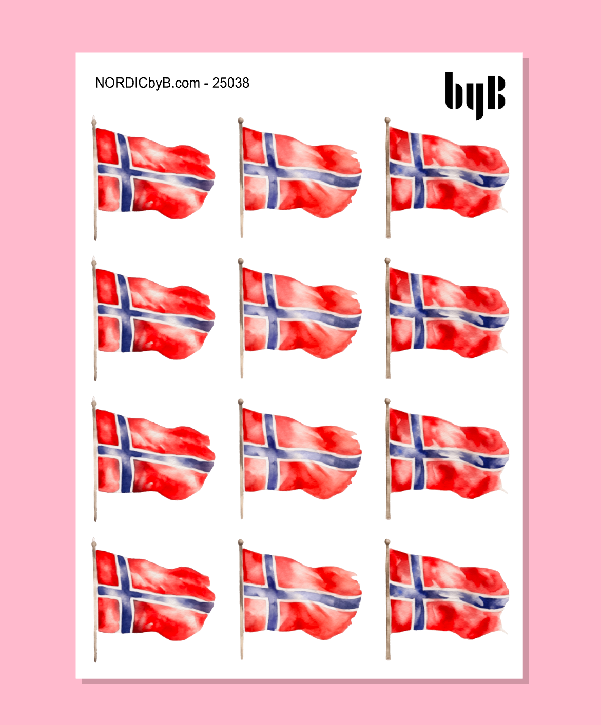 Norwegian Flags Sticker Sheet