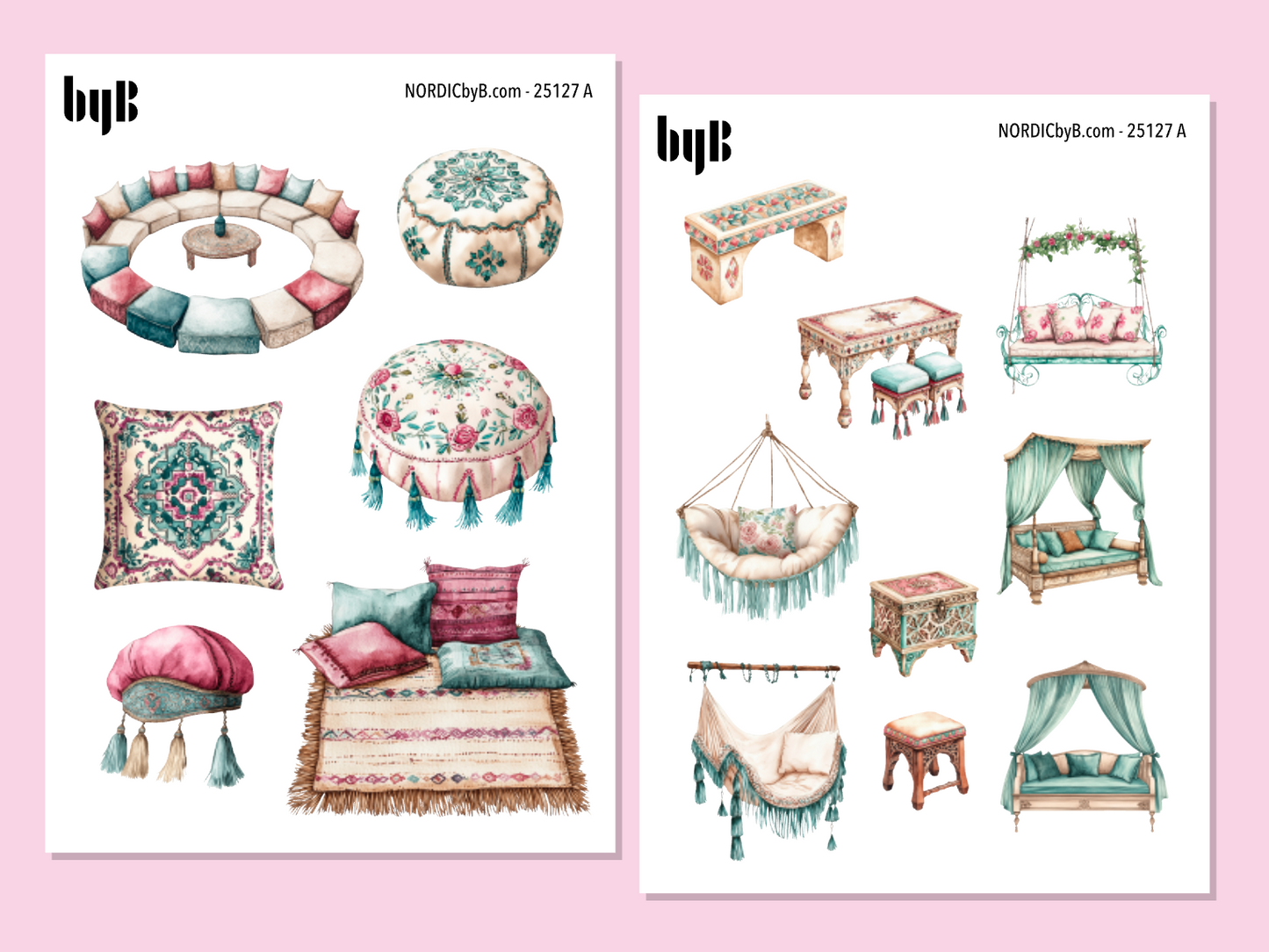 2 Marokko Møbler Sticker Sheets