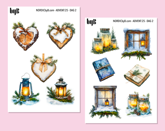 ADVENT:25 - DAG 2 - Cozy Winter - 2 sticker Sheets