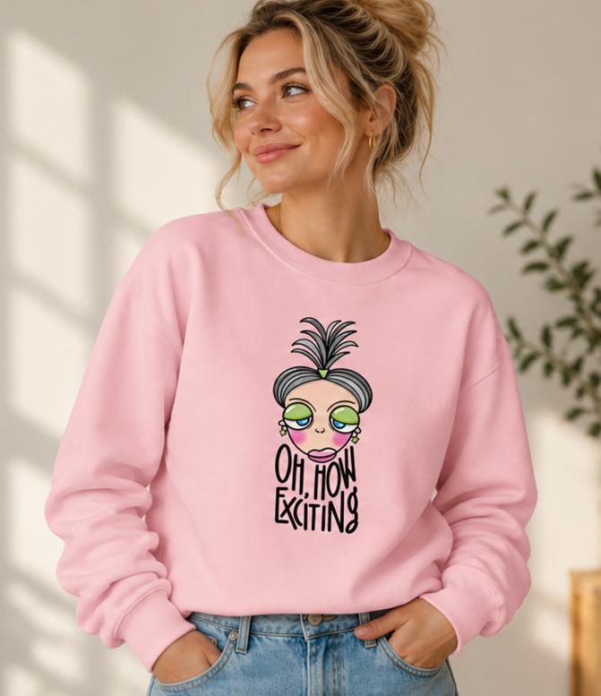 FORHÅNDSBESTILLING - OH, HOW EXCITING crew neck XXL - baby pink