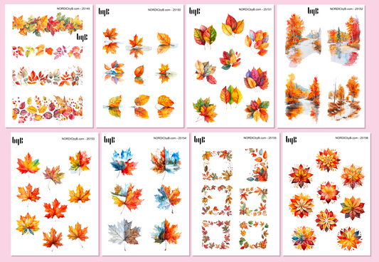 AUTUMN LEAVES STICKER SHEETS 1-8