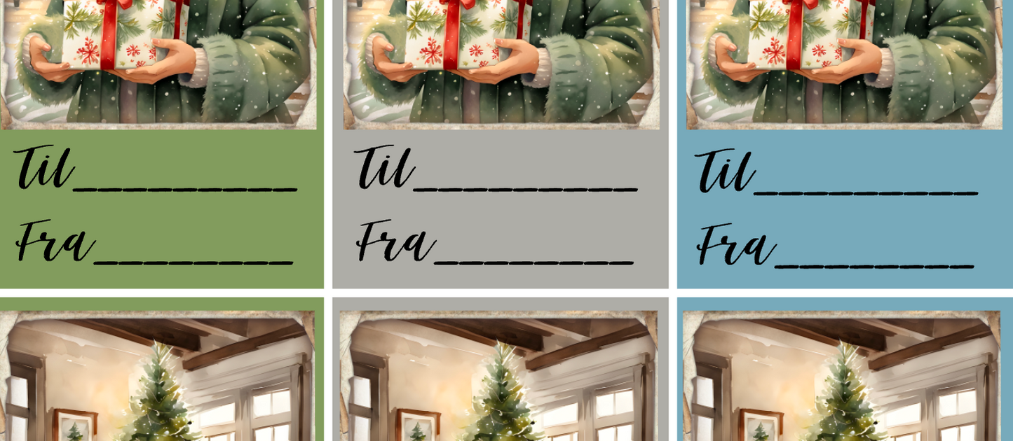 Til/Fra-klistermerker med 2 AV DINE BILDER - 2 ark