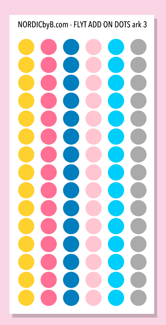 FLYT-BUDSJETT ADD ON ETIKETTER & DOTS