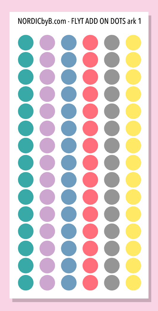 FLYT-BUDSJETT ADD ON ETIKETTER & DOTS