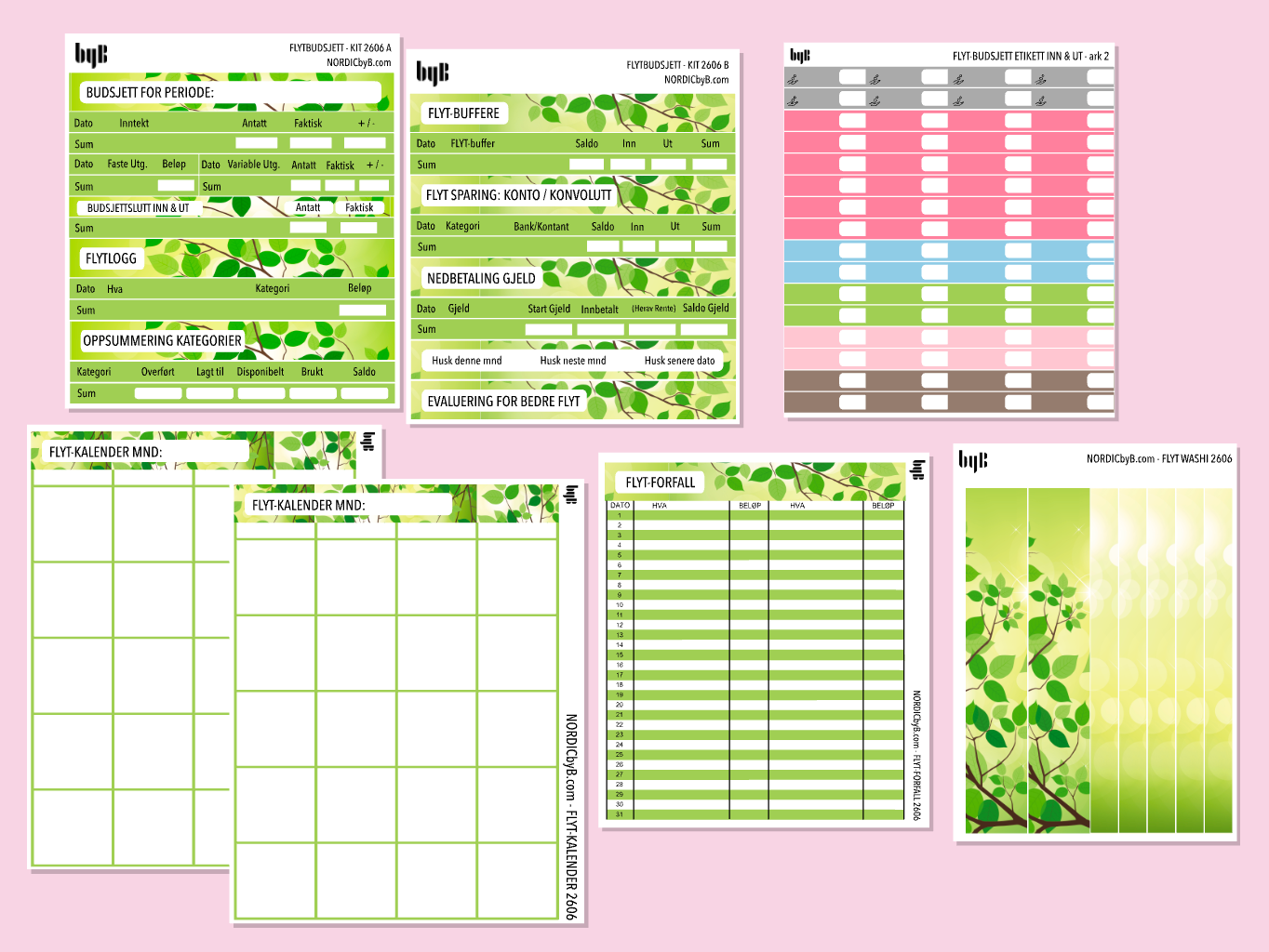 2606 FLYT-BUDSJETT for notatblokk - pakkedeal/enkeltark