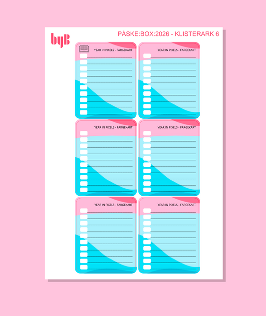 Year in Pixels - Fargekart - PÅSKE:BOX klisterark 6