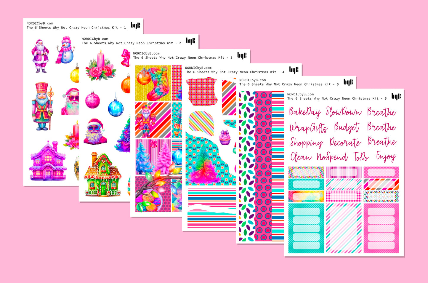 The 6 Sheets WHY NOT CRAZY NEON CHRISTMAS KIT + quote add on