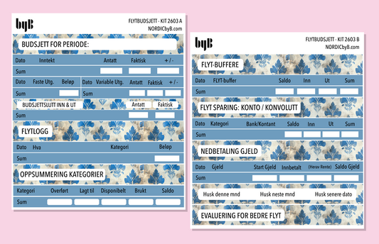 2603 FLYT-BUDSJETT for notatblokk - pakkedeal/enkeltark