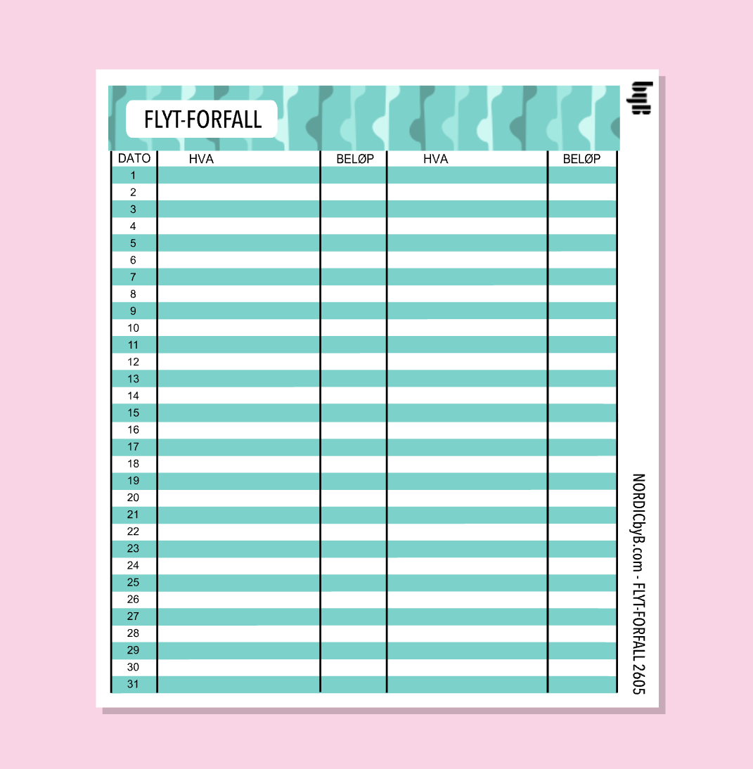 2605 FLYT-BUDSJETT for notatblokk - pakkedeal/enkeltark