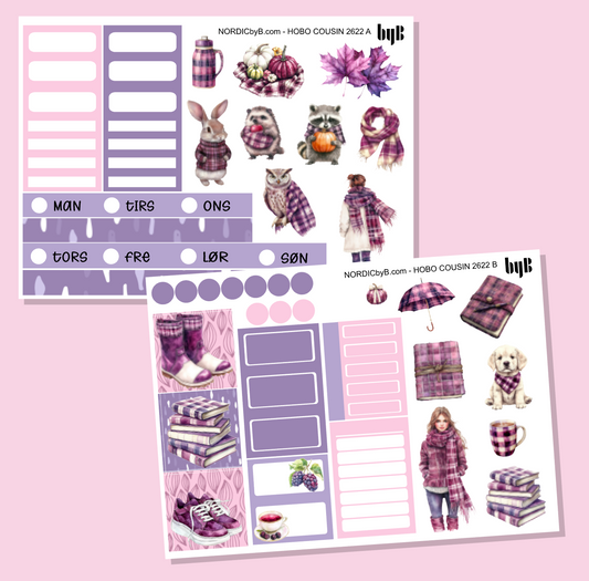 2622 Purple Autumn Hobonichi Techo Cousin Kit - 2 ark