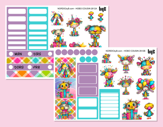 2612 Colorful Party Hobonichi Techo Cousin Kit - 2 ark