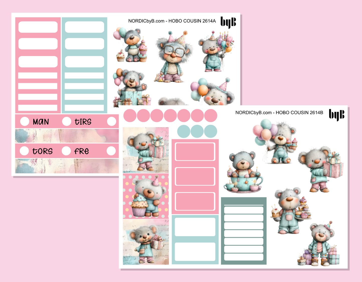 2614 Pastel Party Hobonichi Techo Cousin Kit - 2 ark