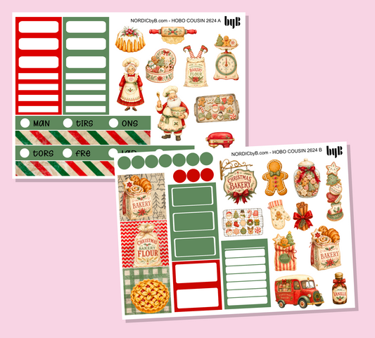 2624 Christmas Santa Baking Hobonichi Techo Cousin Kit - 2 ark
