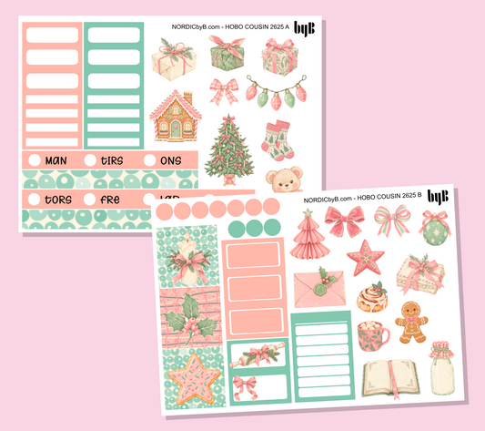 2625 Pastel Christmas Hobonichi Techo Cousin Kit - 2 ark