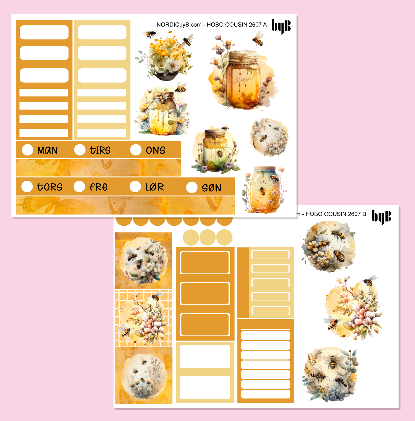 2607 Honey Bliss Hobonichi Techo Cousin Kit - 2 ark