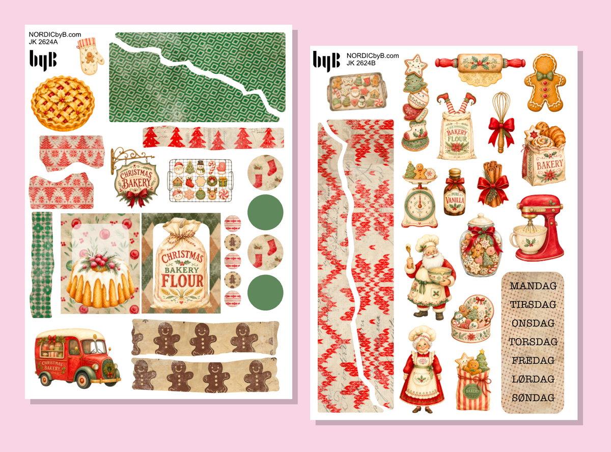 2624 Christmas Santa Baking Journaling Kit - 2 ark
