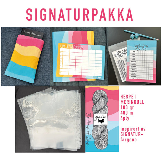 SIGNAtURPAKKA - Bokomslag, Perm, Plastlommer, Blokk, Yatzy, Garn
