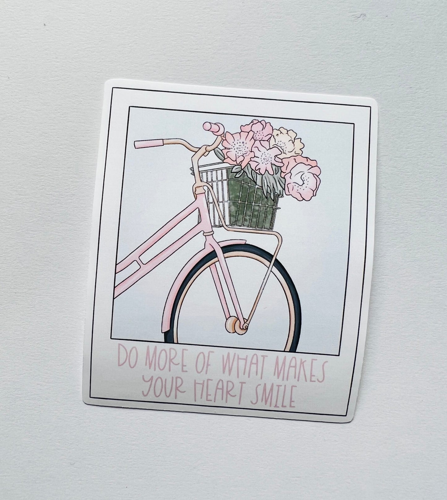 Polaroid Bike Die Cut Sticker with quote